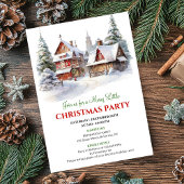 Invitation Playful Christmas scene cozy festive city invites