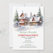 Invitation Playful Christmas scene cozy festive city invites (Devant)