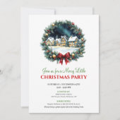 Invitation Playful Christmas Scene Watercolor Party Invites (Devant)
