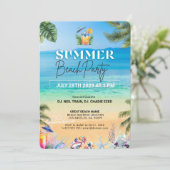 Invitation Playful Colorful Tropical Summer Beach Party (Debout devant)
