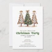 Invitation Playful earthy tones Christmas tree leopard card (Devant)