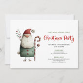 Invitation Playful Funny Santa Watercolor Holiday Celebration (Devant)