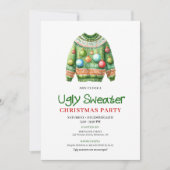 Invitation Playful Funny Ugly Sweater Holiday Invite (Devant)