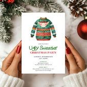 Invitation Playful Funny Ugly Sweater Xmas Party Card