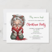 Invitation Playful Grandma Xmas Cartoon Celebration Invite (Devant)