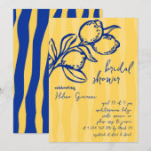 Invitation Playful Italian Handwritten Lemon Bridal Shower (Devant / Derrière)