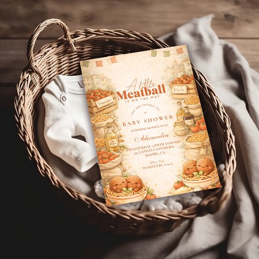 Invitation Playful Little Meatball Baby Shower
