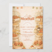 Invitation Playful Little Meatball Baby Shower (Devant)