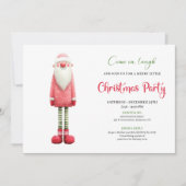 Invitation Playful Quirky Pink Santa Holiday Greeting (Devant)