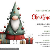 Invitation Playful Quirky Santa Watercolor Holiday Invite