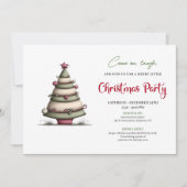 Invitation Playful whimsical tree Christmas party invite (Devant)
