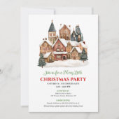 Invitation Playful winter scene Christmas party dinner invite (Devant)