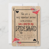 Invitation Playing Card Crazy Mushrooms Bridesmaid (Devant)
