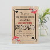 Invitation Playing Card Crazy Mushrooms Bridesmaid (Debout devant)