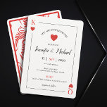 Invitation Playing Card Las Vegas Destination Wedding<br><div class="desc">Looking for a unique and unforgettable way to invite your guests to your destination wedding in Las Vegas? Look no further than our Playing Card Destination Wedding Invitation! This invitation is designed to look like a classic playing card, complete with bold colors and sleek typography. But instead of featuring the...</div>