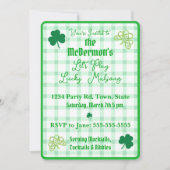 Invitation Playing Lucky Mahjong Watercolor Shamrocks (Devant)