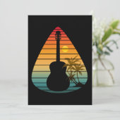 INVITATION PLECTRE DE GUITARE BRANCHÉ COUCHER DE SOLEIL  (Debout devant)