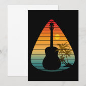 INVITATION PLECTRE DE GUITARE BRANCHÉ COUCHER DE SOLEIL  (Devant / Derrière)