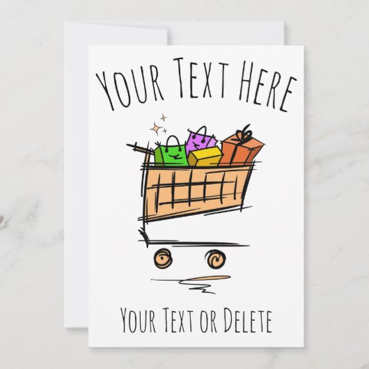 Invitation Plein panier / chariot / Vente hivernale. Promotio (Devant)