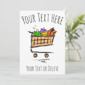 Invitation Plein panier / chariot / Vente hivernale. Promotio (Debout devant)