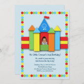 Invitation pleine d'entrain de Bithday (Devant / Derrière)