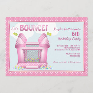 Invitation pleine d'entrain rose de fête