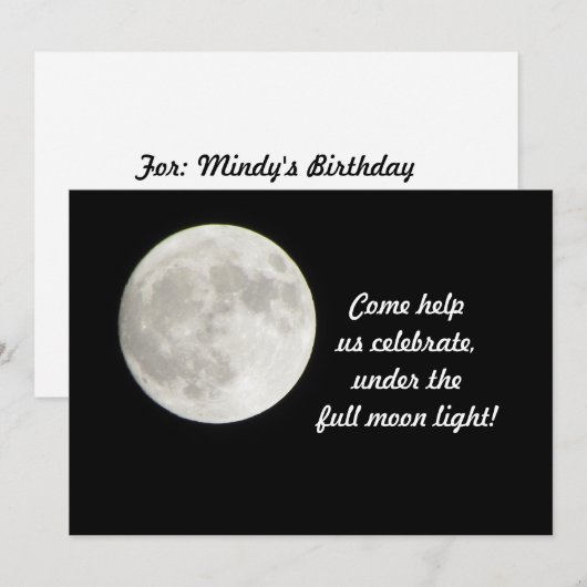Invitation Pleine lune (Devant / Derrière)