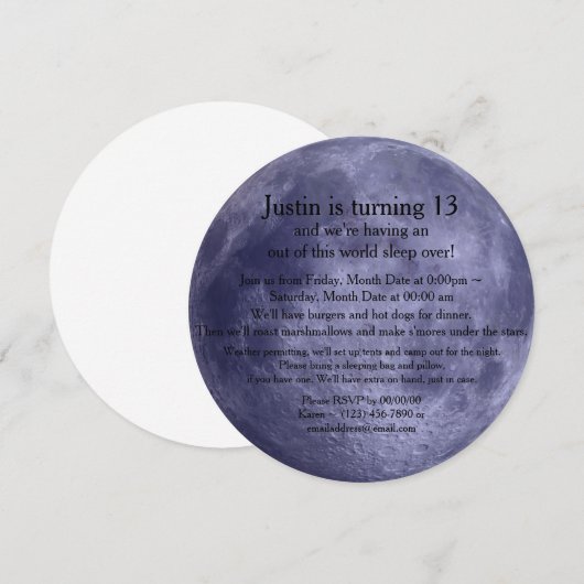 Invitation Pleine lune (Devant / Derrière)