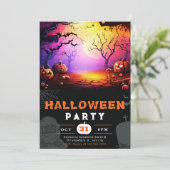 Invitation Pleine lune à lanterne Jack-O' effrayant Halloween (Debout devant)