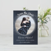 Invitation Pleine lune céleste et étoiles Photo Enregistrer l (Debout devant)