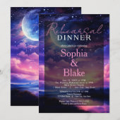 Invitation Pleine lune céleste Stars Dîner de répétition Mari (Devant / Derrière)