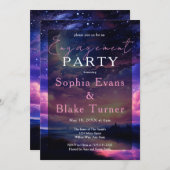 Invitation Pleine lune céleste Stars Mariage (Devant / Derrière)