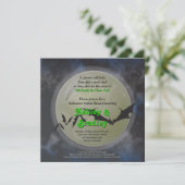 Invitation Pleine lune chauves-souris Halloween nuptiale douc (Debout devant)