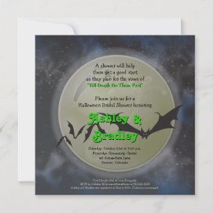 Invitation Pleine lune chauves-souris Halloween nuptiale douc
