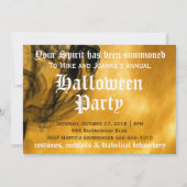 Invitation Pleine lune Corbeau noir effrayant Halloween (Dos)