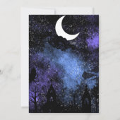 Invitation Pleine lune de nuit Simple Bats Halloween Dîner (Dos)