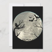 Invitation Pleine lune de nuit Simple Bats Halloween Dîner (Dos)