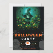 Invitation Pleine lune éffrayante sorcière Jack-O' Lanterns H (Devant)