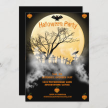 Pleine lune et Haunted Cemetery Halloween