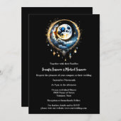 Invitation Pleine lune étoile ciel céleste chic (Devant / Derrière)