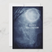Invitation Pleine lune fantôme d'Halloween éffrayant en soiré (Devant)