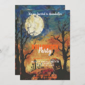 Invitation Pleine lune Graveyard Halloween Party (Devant / Derrière)