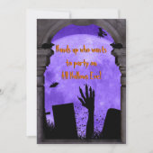 Invitation Pleine lune, Haunted Graveyard Halloween Déplaisan (Devant)