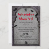 Invitation Pleine lune, Haunted Graveyard Halloween Déplaisan (Dos)