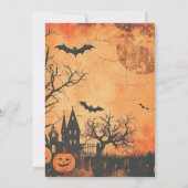 Invitation Pleine lune Oiseaux noirs Fête d'Halloween (Dos)