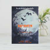 Invitation Pleine lune Oiseaux noirs Fête d'Halloween (Debout devant)