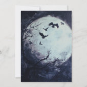 Invitation Pleine lune Oiseaux noirs Fête d'Halloween (Dos)