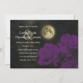 Invitation Pleine lune Profond Violet Fantôme Rose Mariage (Devant)