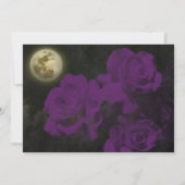 Invitation Pleine lune Profond Violet Fantôme Rose Mariage (Dos)