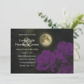 Invitation Pleine lune Profond Violet Fantôme Rose Mariage (Debout devant)